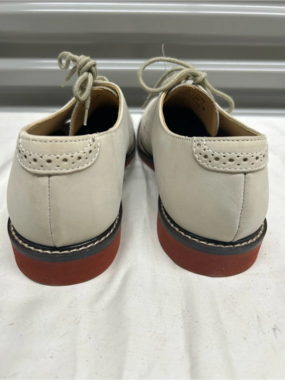 Johnston & Murphy Men's Beige Wingtip Derby Oxfords
